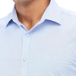 Raymond Blue Slim Fit Self Pattern Shirt image 5