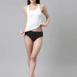 Dixcy Slimz Black & Grey Printed Hipster Panty - Pack Of 6 image 5