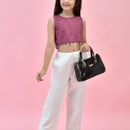 Juniper Girls White Solid Pants image 5