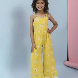 Biba Girls Yellow Cotton Dyed Jumpsuit-picture-36