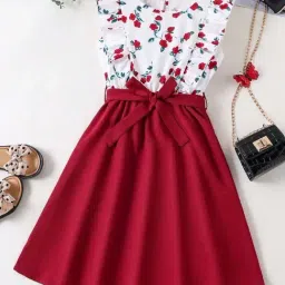 Bolly Lounge Girls Red & White Floral Dress-picture-36