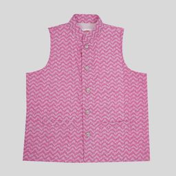 Little Bansi Boys Zig Zag Printed Cotton Nehru Jacket-picture-44