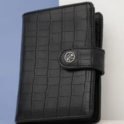 Carlton London Black Textured Bi-Fold Wallet for Women-image-19