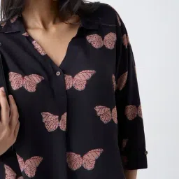 Diza by Westside Black Butterfly Printed Tunic image 4