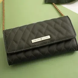 Carlton London Olive Quilted Wallet for Women-image-23