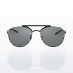 PORSCHE DESIGN Men Grey Lens & Gunmetal-Toned Aviator Sunglasses with-picture-45