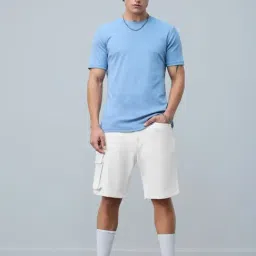 The Souled Store White Regular Fit Solid Shorts image 4