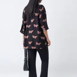 Diza by Westside Black Butterfly Printed Tunic image 2