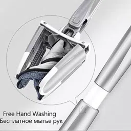 DeoDap Microfiber 360° Rotate Grey X-Type Flat Hand Mop, 7818 image 4