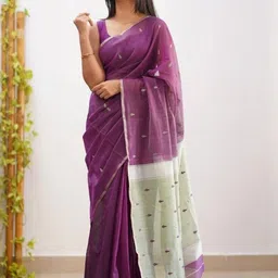Demure Clothing Co Woven Design Saree With Blouse Piece-image-86