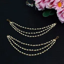 AMBLY Gold-Plated Artificial Beaded Contemporary Kanser Ear Cuff-picture-33