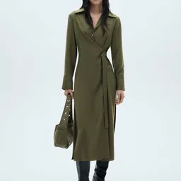 MANGO Wrap Shirt Midi Dress-picture-34