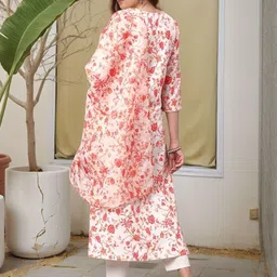 Aaghnya Women Floral Printed Regular Kurta with Trousers & With Dupatta image 3