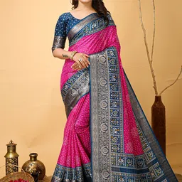 KAYOMMI Kalamkari Zari Kanjeevaram Saree-picture-34