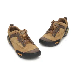 Woodland Men Textured Nubuck Trekking Shoes-image-89