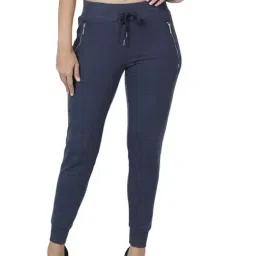Enamor Navy Textured Joggers-image-2