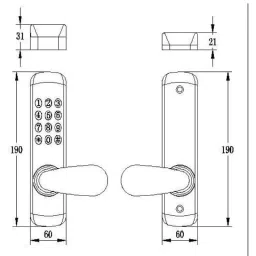 GOLENS Lock High Quality Stainless Steel Password Keyless Keypad Silver, X51 image 4