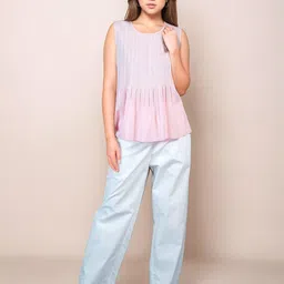 Zink London Round Neck Sleeveless Pintucks Top-image-96