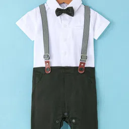 Mark & Mia Half Sleeves Party  Romper with Suspender & Bow Detailing - Multicolour-picture-12