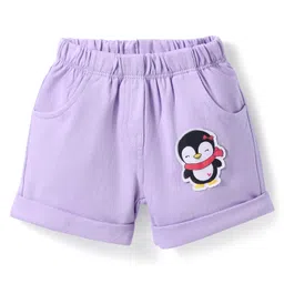 Tango Looper Knit Knee Length Shorts With Penguin Patch - Mauve-picture-16
