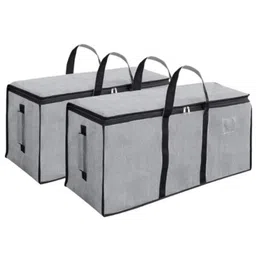 Storite 2 Pack Multi-Purpose Heavy Duty Moisture Proof 90 Litres Canvas Super-Size Jumbo Storage Bag/Toys/Blankets/Stationery/Clothes/Moving bags With Strong Handles Rectangular(87x36x28cm), Grey-image-69