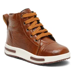 Tiny Bugs Solid Ankle Length Lace Up Boots - Tan image 3