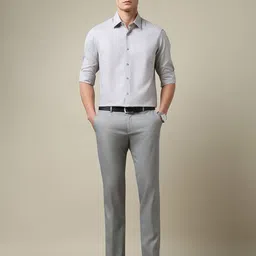 Arrow Men Tailored Fit Textured Spread Collar Pure Cotton Formal Shirt image 3