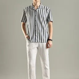 MaverIQ Premium Self Design Spread Collar Shirt image 5