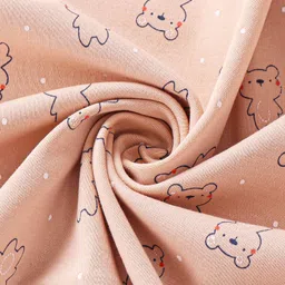 Simply Interlock Knit Bear Printd Bath Towel L 80 x B 80 cm -Peach image 5