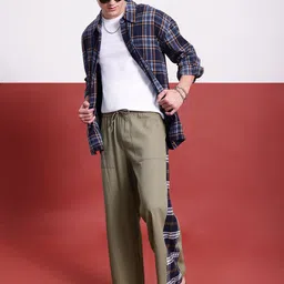 glitchez Men Flannel Fusion Relaxed Trousers image 3