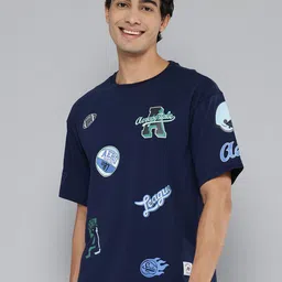 Aeropostale Men Printed Drop-Shoulder Sleeves Pure Cotton T-shirt-picture-51