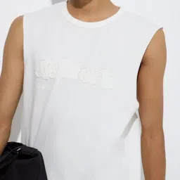 nuon men Nuon by Westside White Text Detailed Relaxed-Fit Cotton T-Shirt image 4