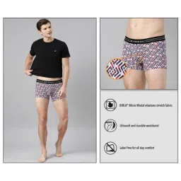 Force NXT Multicolored Cotton Regular Fit Printed Trunks - Pack Of 2 image 5