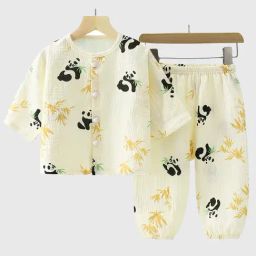 Little Surprise Box Kids Cream Relaxed Fit Printed Night Suit-picture-9