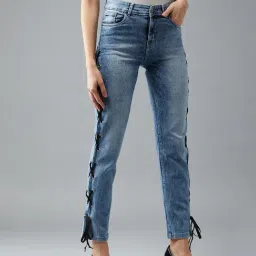 DOLCE CRUDO Light Blue High Rise Jeans-image-7