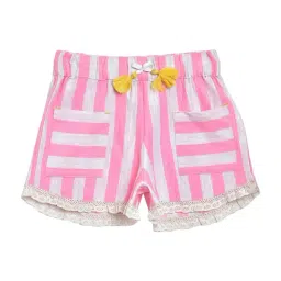 Cherry Crumble By Nitt Hyman Kids Pink & White Striped Shorts-picture-12