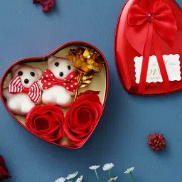 eCraftIndia Red Metal Heart Shaped Gift Box-image-32