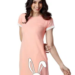 The Souled Store Peach Printed T-Shirt Dress-picture-17