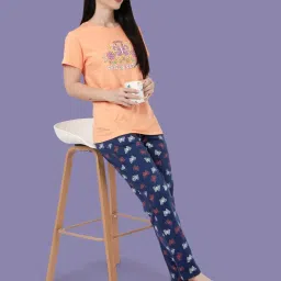 Kryptic Orange Printed Lounge T-Shirt image 5