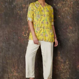 Melange by Lifestyle Yellow Printed A Line Short Kurti image 5