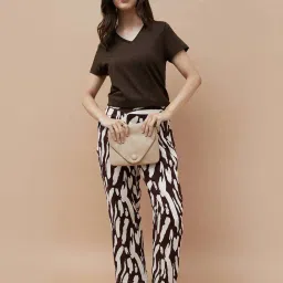 Fame Forever By Lifestyle Brown Cotton Regular Fit T-Shirt image 5