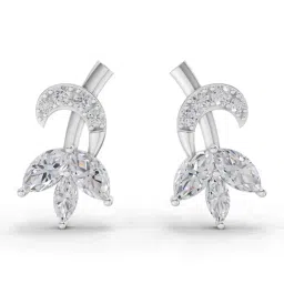 Sparkles 14k (585) White Gold Lab Grown Diamond 1.21 CT Lotus Diamond Earrings-picture-33