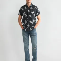 U.S. Polo Assn. Black Slim Fit Printed Shirt image 5