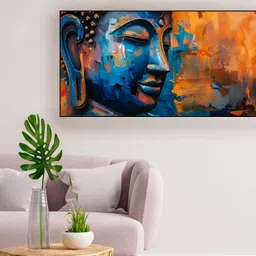 nestroots Blue & Orange 1 Piece Canvas Religious Wall Paintings-image-83