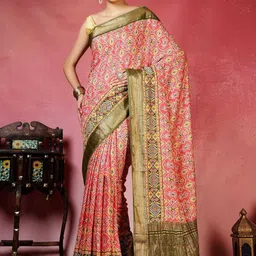 Meena Bazaar Ethnic Motifs Zari Art Silk Saree-image-46