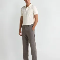 Arrow Yellow Regular fit Self Polo T-Shirt image 5