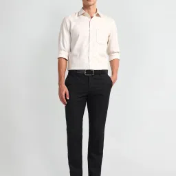 Arrow Black Relaxed fit Solid Trousers image 5