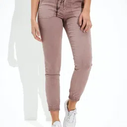 American Eagle Outfitters Purple Mid Rise Joggers-image-3