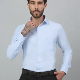 Cantabil Sky Blue Regular Fit Shirt-picture-34