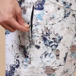 Bushirt Cream Regular Fit Printed Co-Ord Set image 5